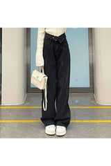 Fall High Waist Black-Gray Denim