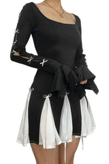 High Waist Lace-Up Bodycon