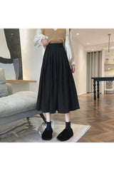 High Waist Pleated Skirt Elegant College Style