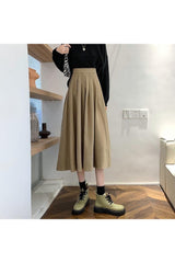 High Waist Pleated Skirt Elegant College Style