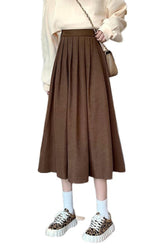 High Waist Pleated Skirt Elegant College Style