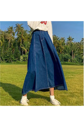 High Waisted Jean Splicing Skirt