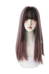 Perruque crépue lisse avec mèches