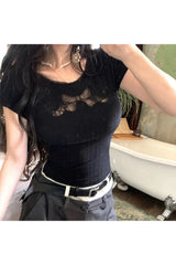 Haut en coton ajouré