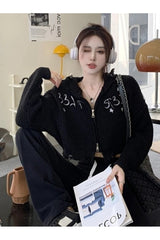 Cardigan court ajouré d'automne