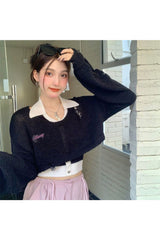 Pull court ajouré d'automne