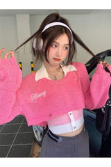 Pull court ajouré d'automne