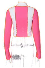 Oberteil mit Aussparungen und Bindeband vorne