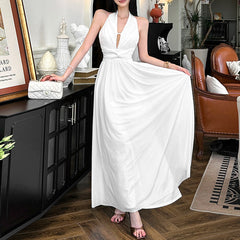 Halter Neck Shirred Dress