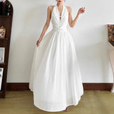 Halter Neck Shirred Dress