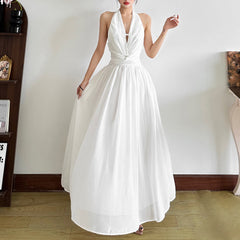 Halter Neck Shirred Dress