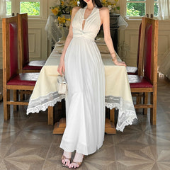 Halter Neck Shirred Dress