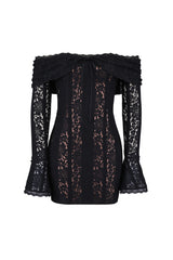 Emma Off Shoulder Floral Lace Mini Dress