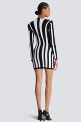 Doris Sweetheart Striped Knit Mini Dress-Sunfere