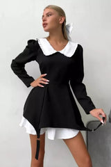 Setlla Peter Pan Collar Long Sleeve Mini Dress