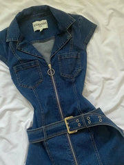 Vintage Sleeveless Denim Dress