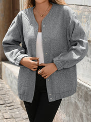 Grey Long Sleeved Knitted Jacket