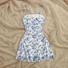 Floral Suspender Vacation Beach Dress