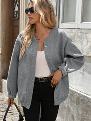 Grey Long Sleeved Knitted Jacket