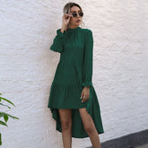 Irregular Long-Sleeved Swallowtail Dress