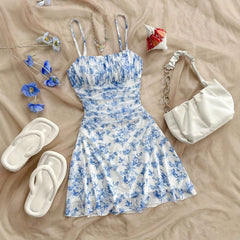 Floral Suspender Vacation Beach Dress