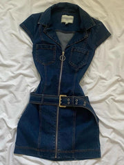 Vintage Sleeveless Denim Dress