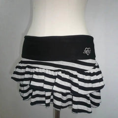 Gothic Striped Lace Mini Skirt
