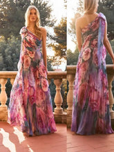 Valerie Pleated One-shoulder Maxi Dress