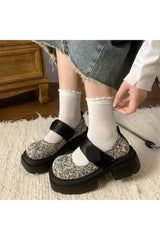 Chaussures Mary Janes à plateforme ivoire