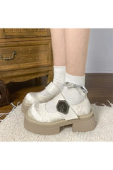 Chaussures Mary Janes à plateforme ivoire