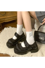 Chaussures Mary Janes à plateforme ivoire