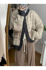 Cardigans à boutons en jacquard d'automne