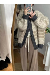 Cardigans à boutons en jacquard d'automne