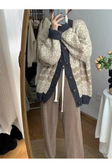 Cardigans à boutons en jacquard d'automne