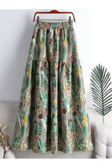 Jupe en jacquard brodé de fleurs