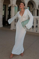 Josie V-neck Cut-out Knit Maxi Dress-Sunfere