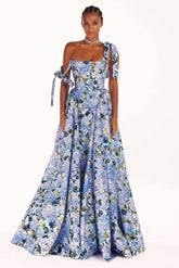 Kacey Hydrangea Printed Strap Maxi Dress-Sunfere