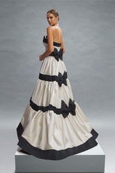 Karen Colorblock Bowknot Maxi Dress-Sunfere