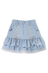 Kawaii Blue Mini Skirt