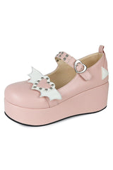 Chaussures à plateforme kawaii mignonnes en forme de cœur