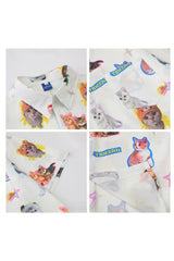 Chemise boutonnée à imprimé chaton kawaii