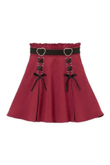 Kawaii Lace-Up Ruched Skirt