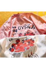 Kawaii Strawberry Print T-shirt