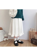 Kawaii White Long Skirt