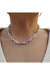 Kidcore Rainbow Chain Necklace