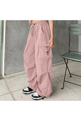 Pantalon cargo ample coréen