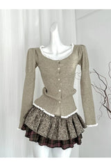 Herbst koreanischer Cardigan Pullover