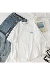 Koreanisches Casual T-Shirt mit Aufdruck