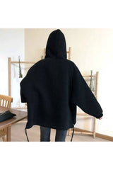 Veste à carreaux coréens d'automne avec capuche zippée