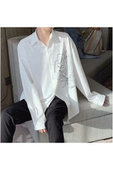 Bluse mit koreanischem Blumenmuster